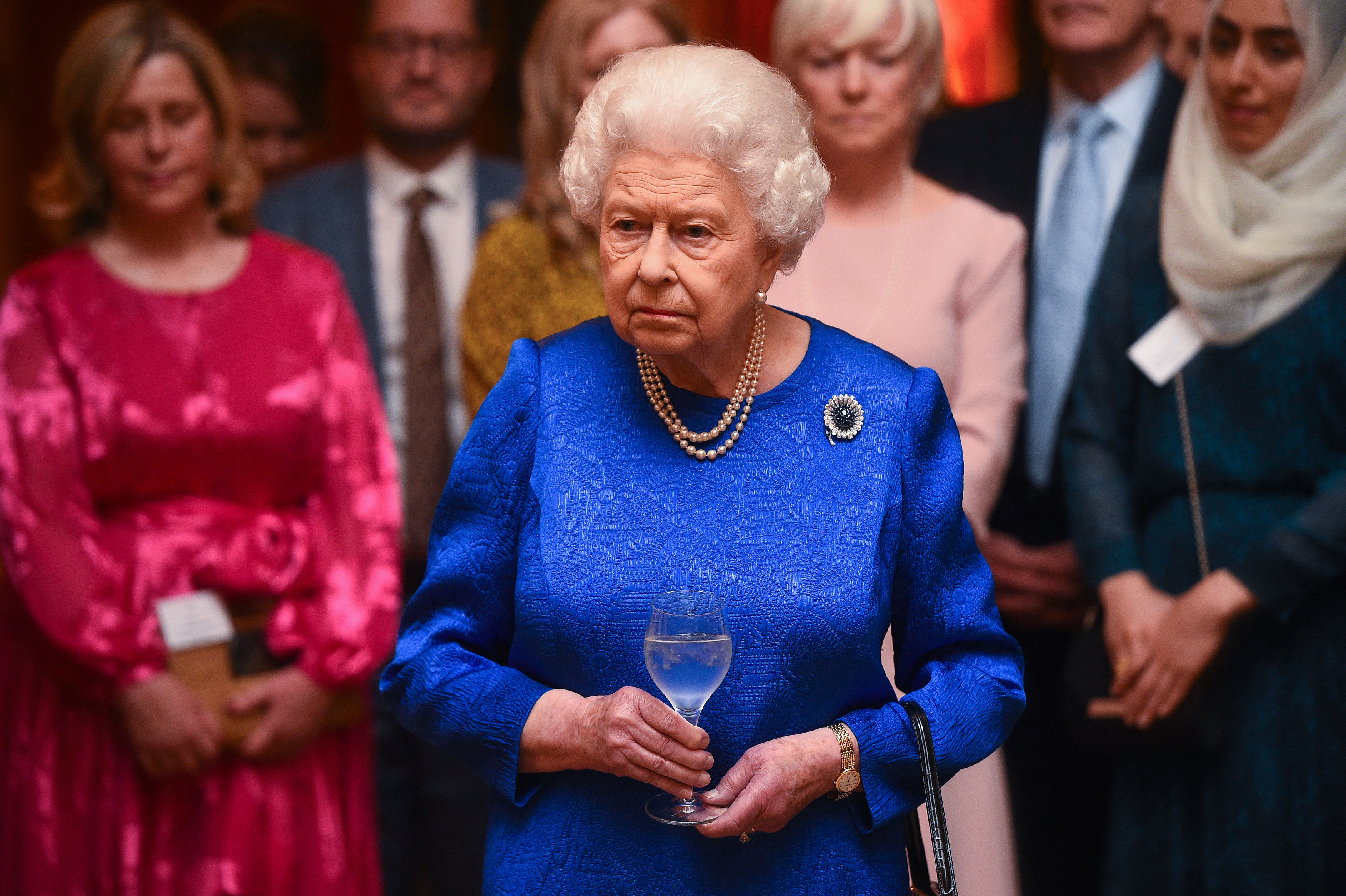 Queen Elizabeth II attends a reception at Buckingham Palace in London on October 29, 2019, to celebrate the work of The Queen Elizabeth Diamond Jubilee Trust. | Source: Getty Images