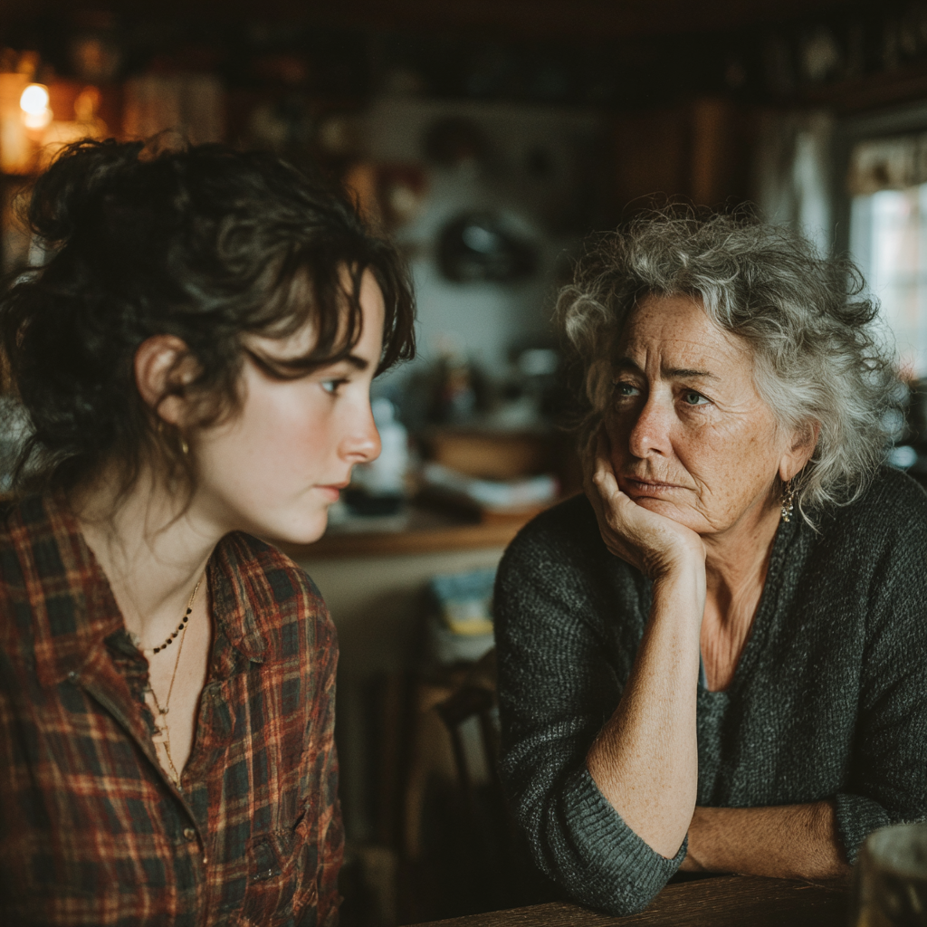 A mother and daughter talking | Source: Midjourney