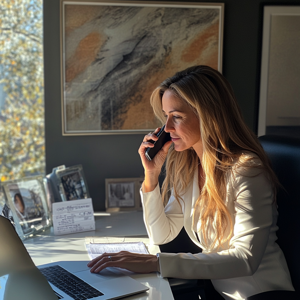 A woman sitting in her office | Source: Midjourney