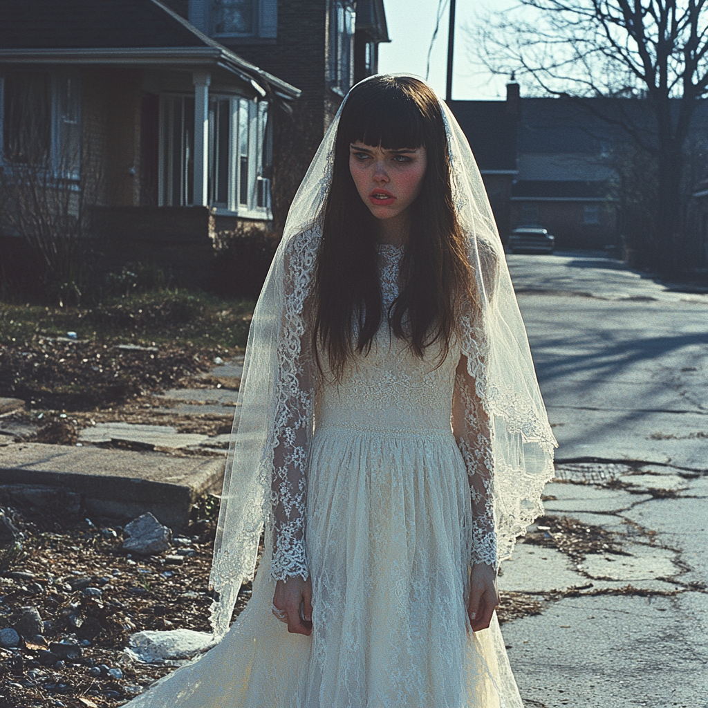 An upset woman walking down the street | Source: Midjourney