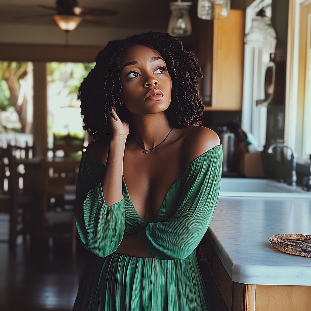 A woman standing in a kitchen | Source: Midjourney