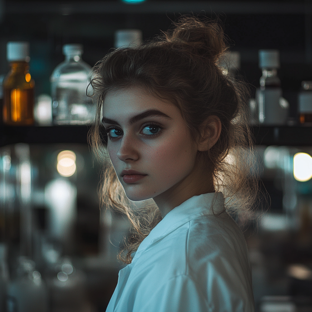 A serious young woman in a lab | Source: Midjourney