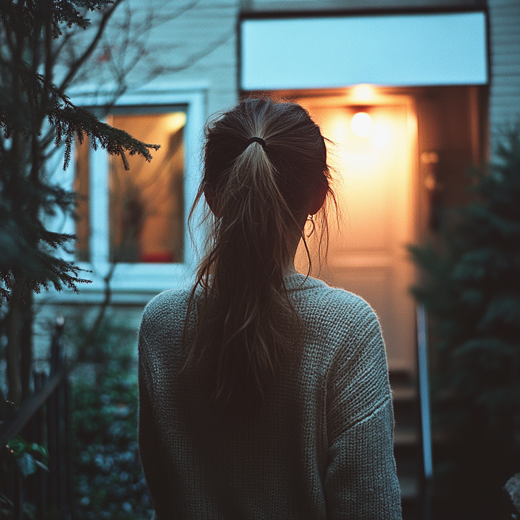 A woman arriving home from work | Source: Midjourney
