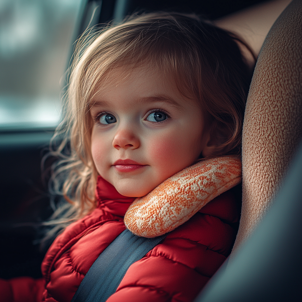 A smiling girl in a car | Source: Midjourney