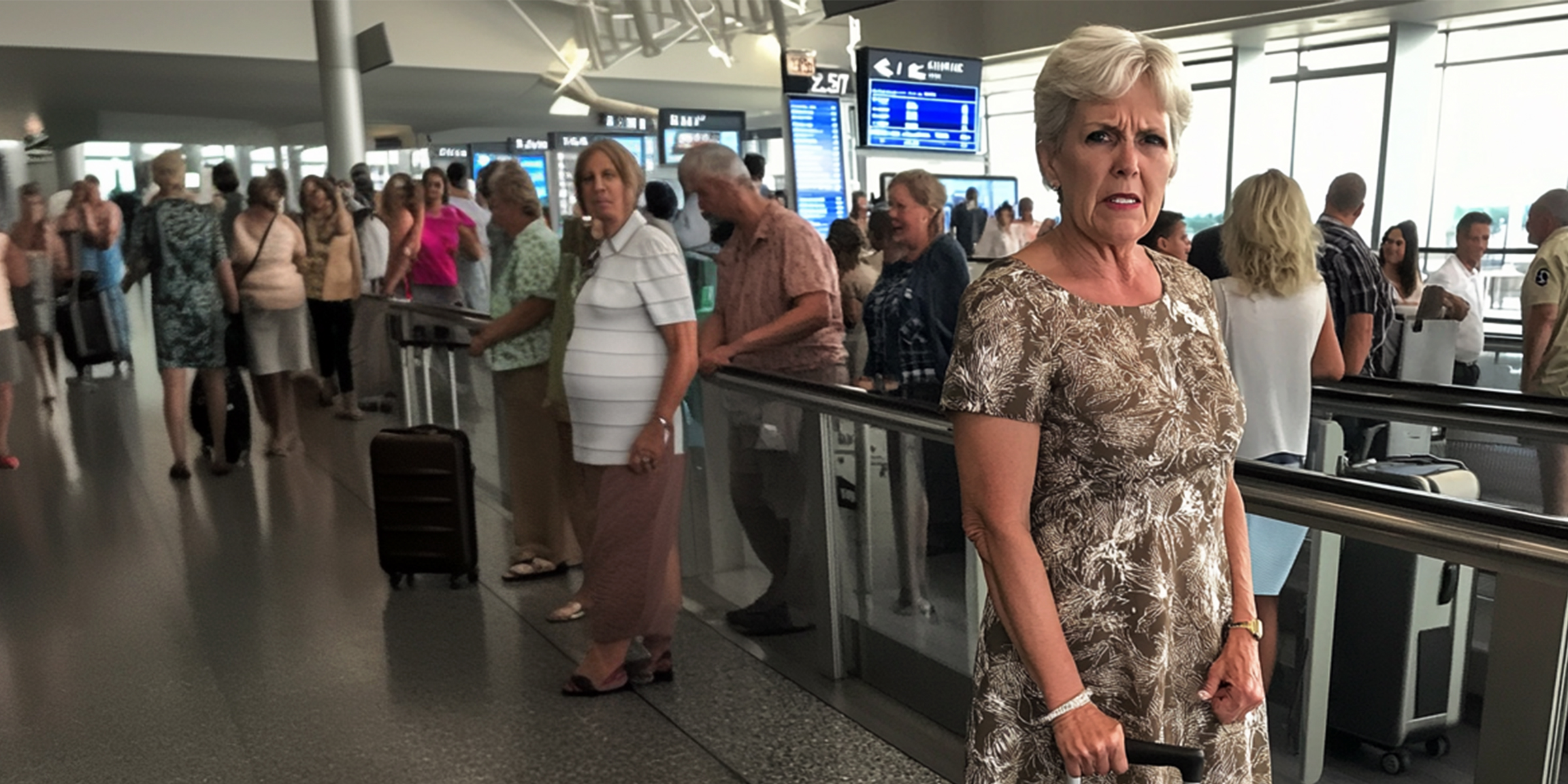 An older woman standing at the airport | Source: Amomama