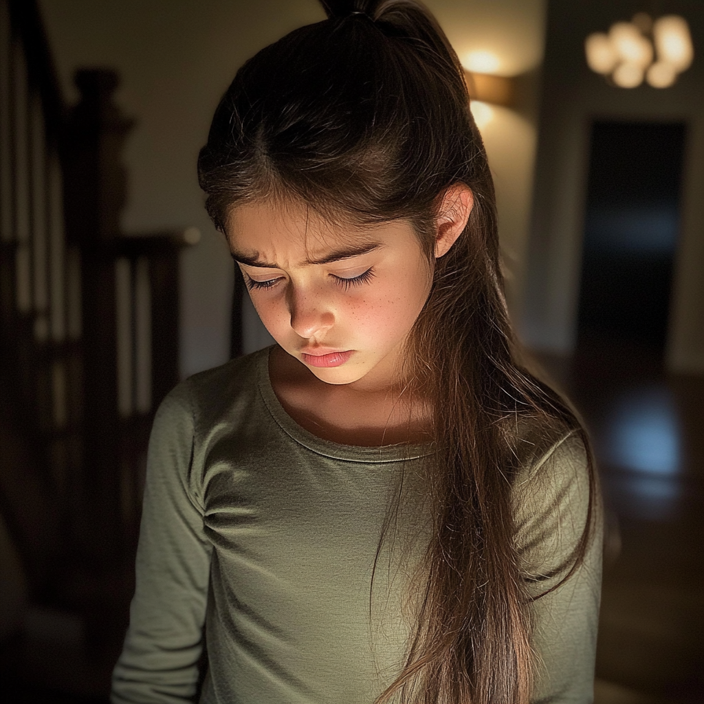 An upset little girl | Source: Midjourney