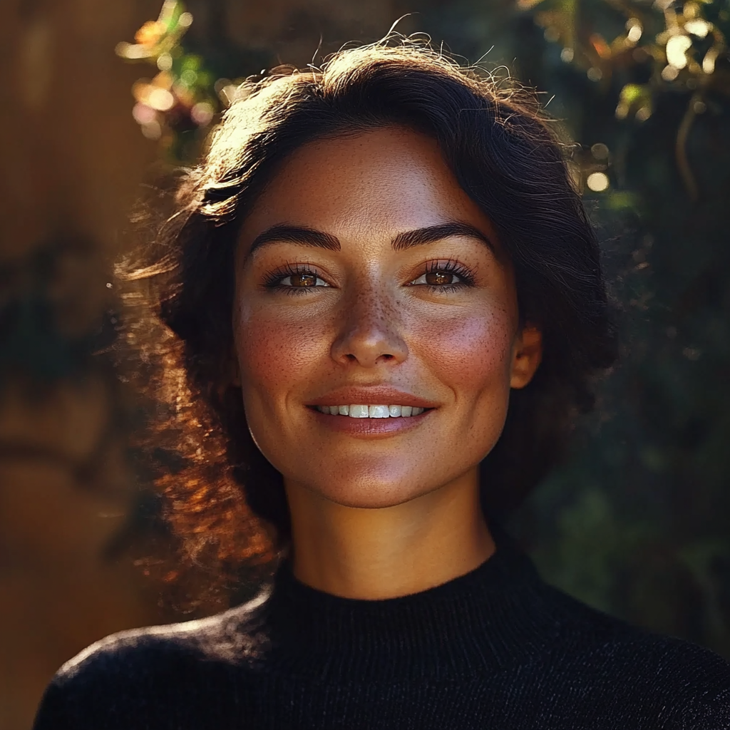 A cheerful woman smiling | Source: Midjourney