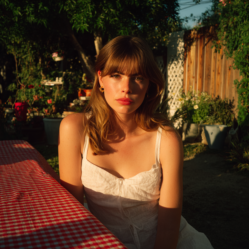 A pensive woman sitting at a table | Source: Midjourney