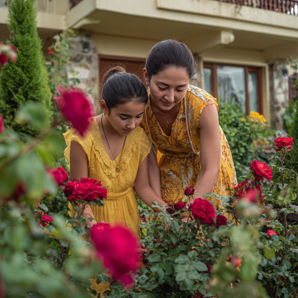 Mother and daughter working on their garden | Source: Midjourney