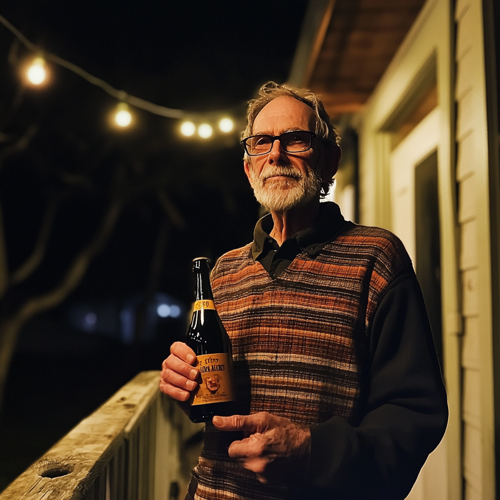 A man holding a bottle | Source: Midjourney