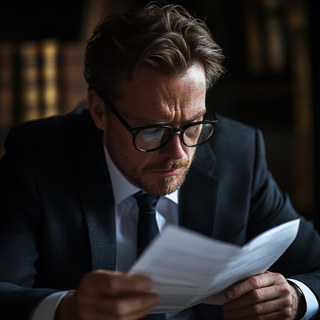 A man reading a document | Source: Midjourney