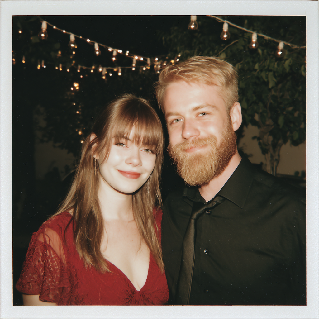 A smiling couple standing together | Source: Midjourney