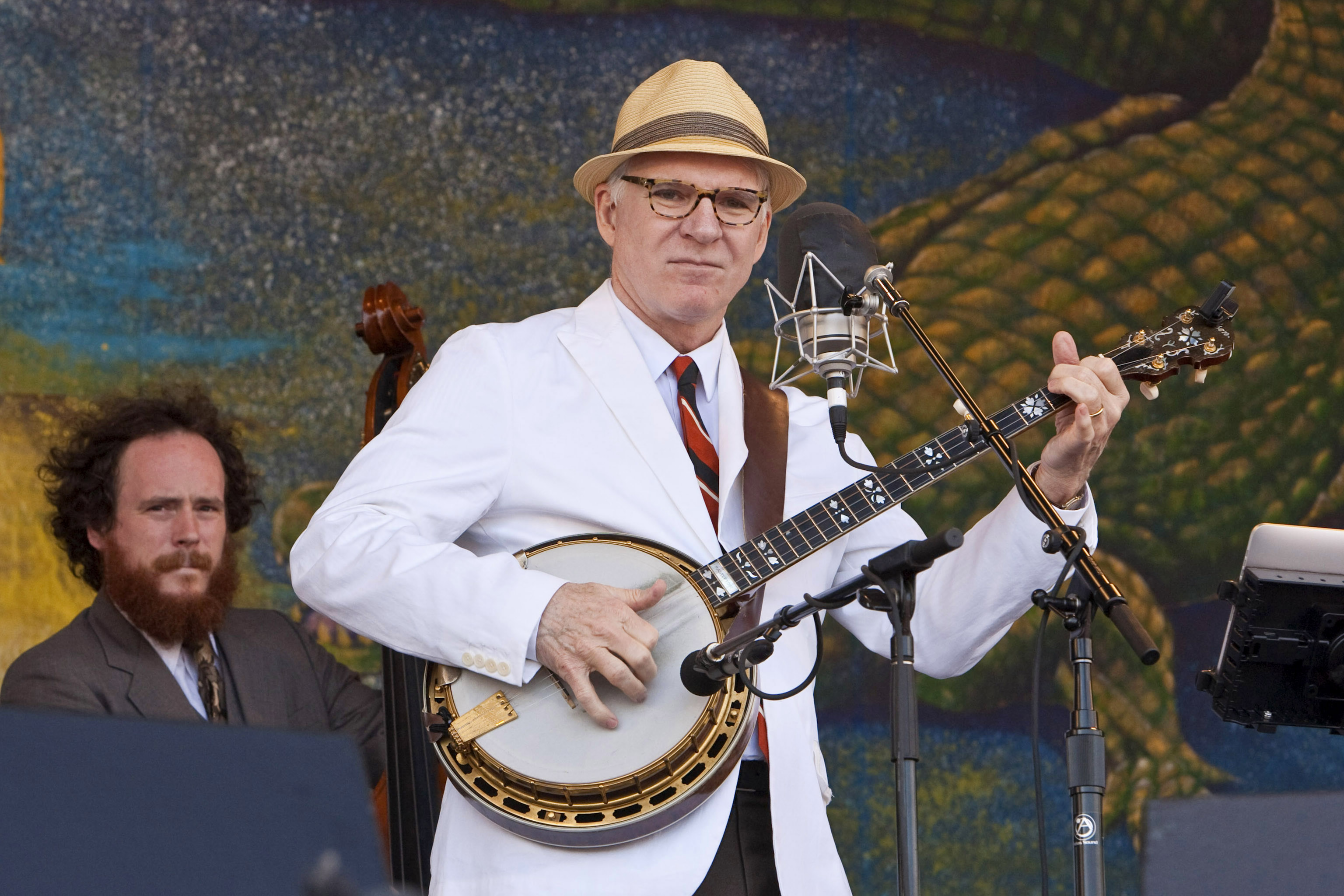 Steve Martin performing with the Steep Canyon Rangers the 41st Annual New Orleans Jazz & Heritage Festival on April 29, 2010 | Getty Images