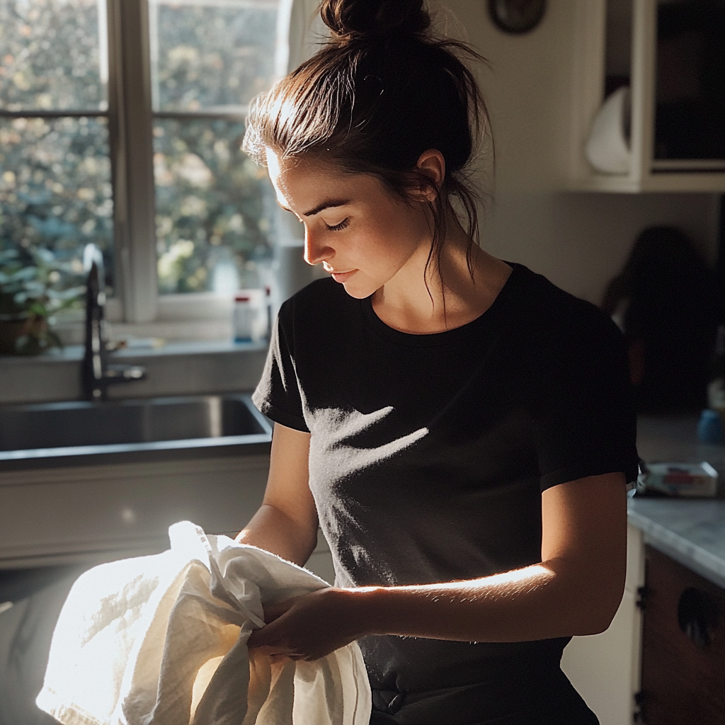 A woman doing laundry | Source: Midjourney