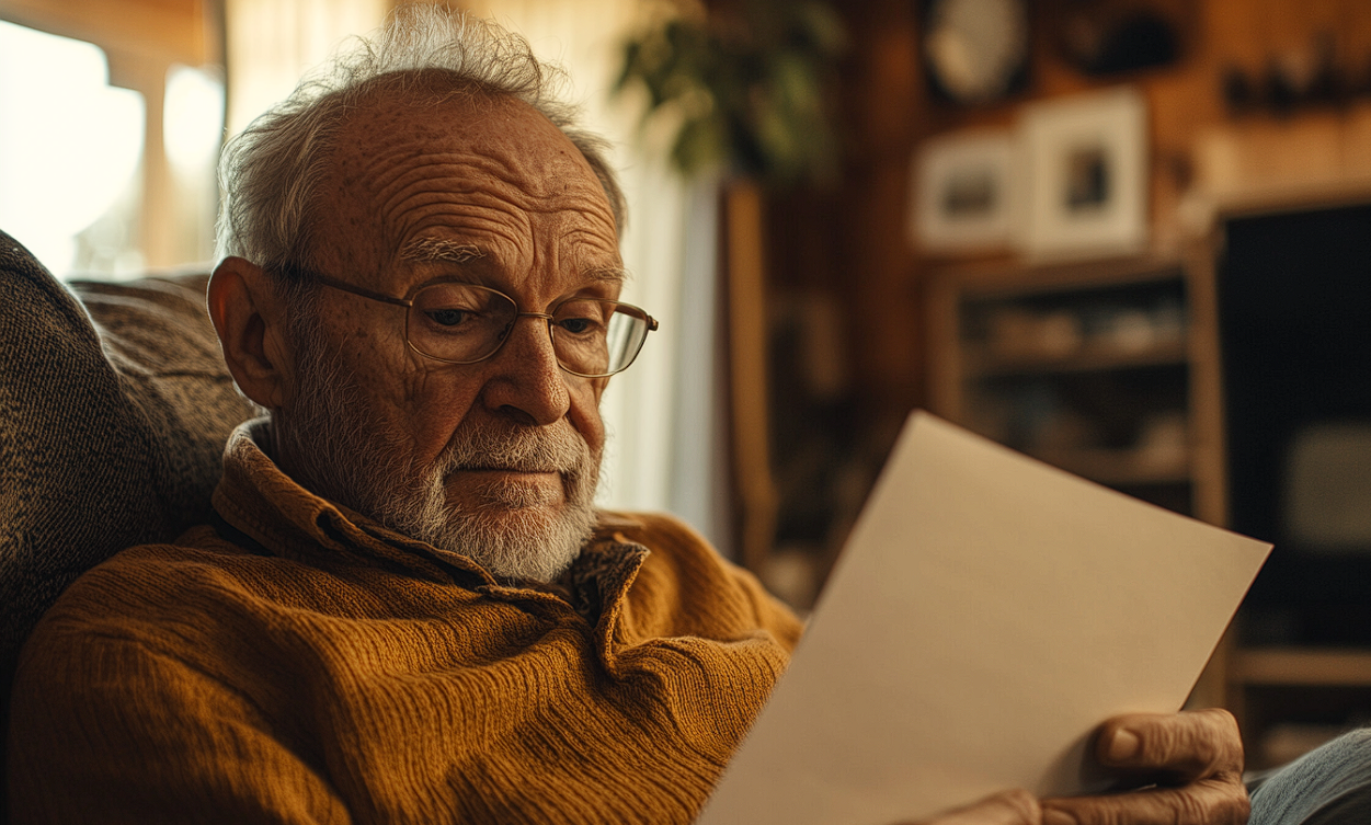 A man reading a letter | Source: Midjourney