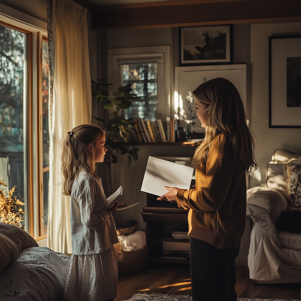 Mother and daughter talking | Source: Midjourney