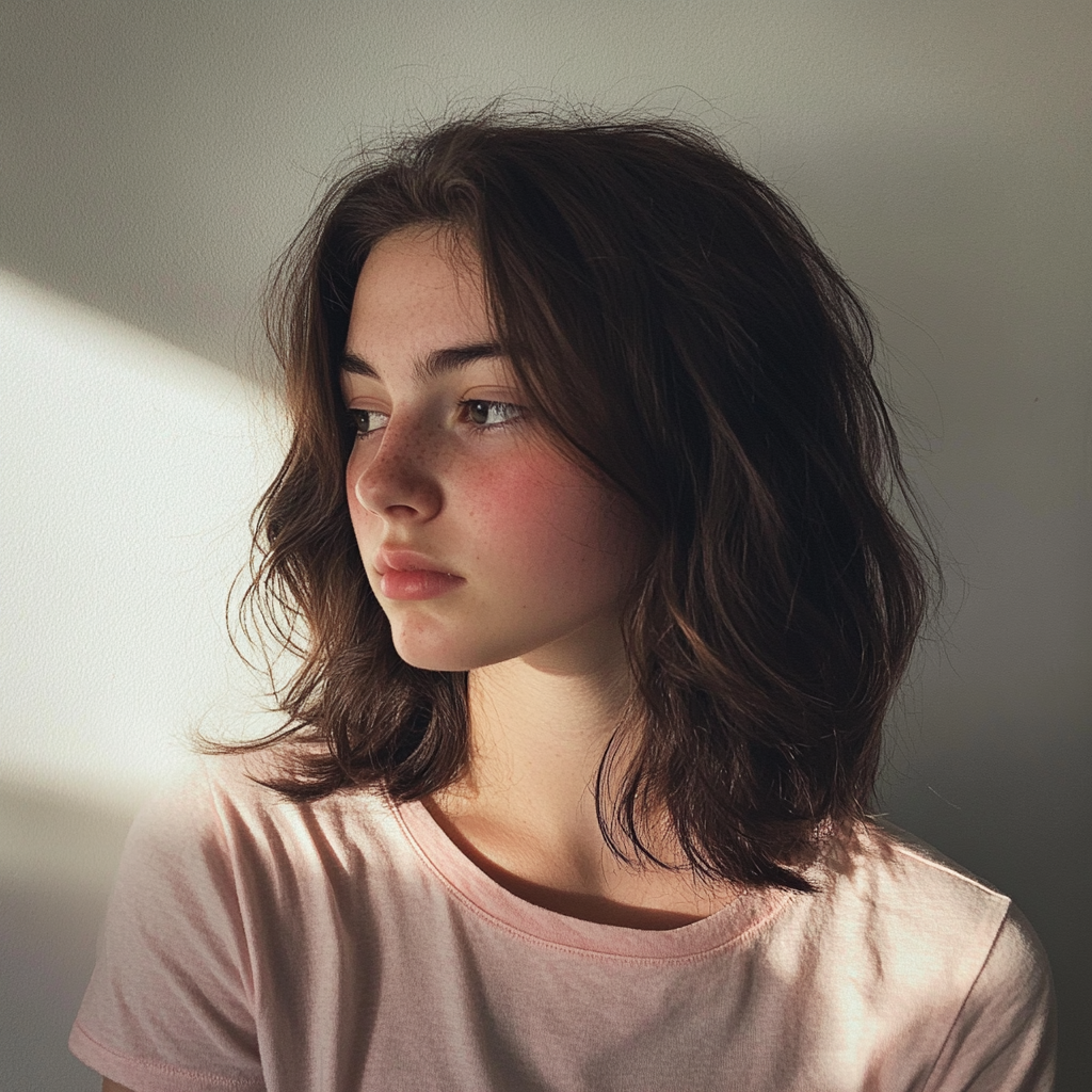 A side profile of a teenage girl | Source: Midjourney