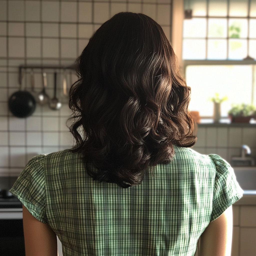 A woman standing in a kitchen | Source: Midjourney