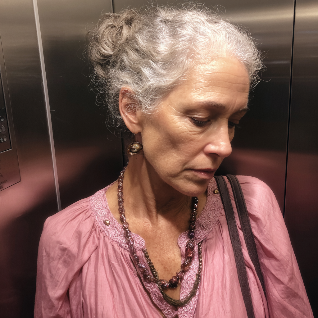 An old woman standing in an elevator | Source: Midjourney