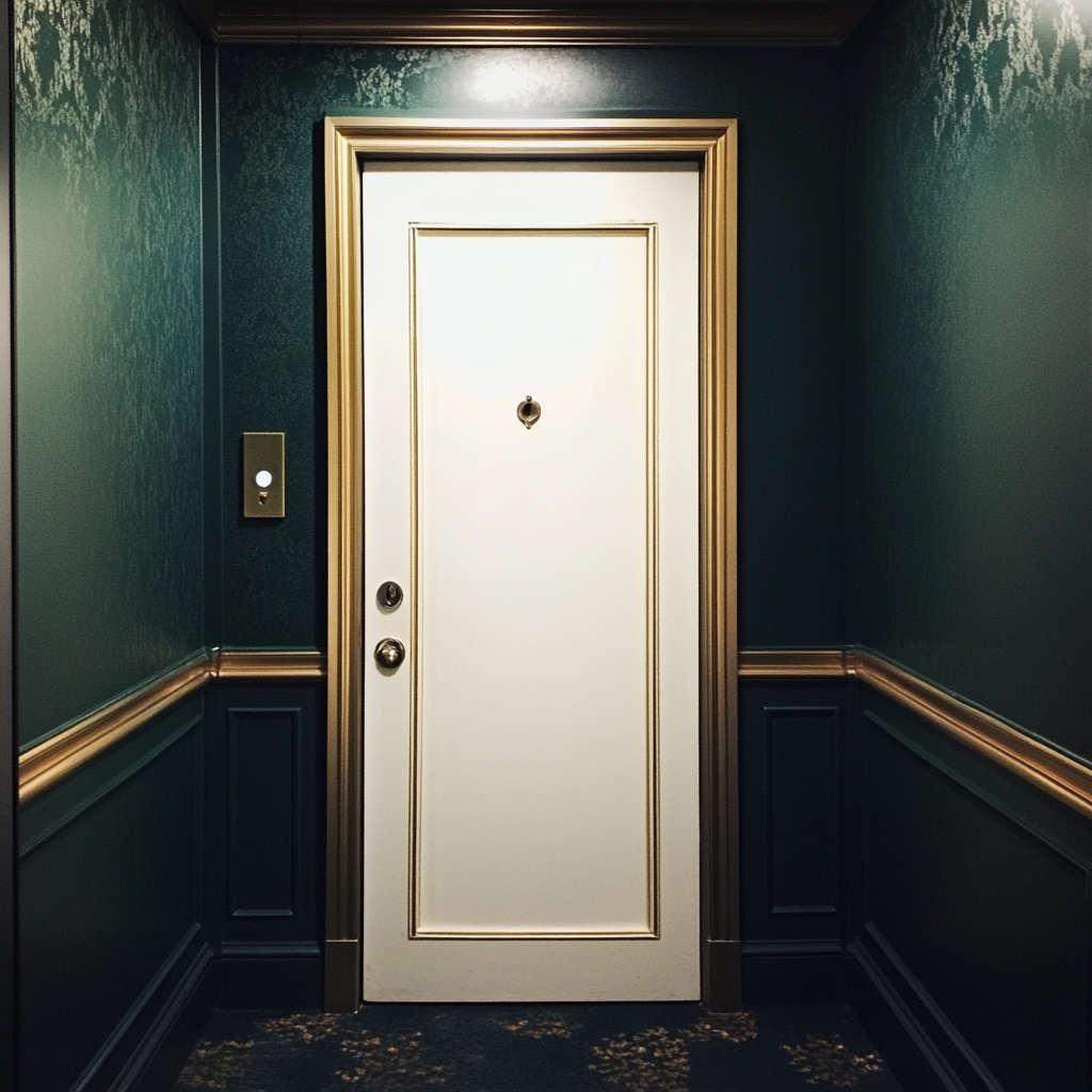 A hotel room door | Source: Midjourney