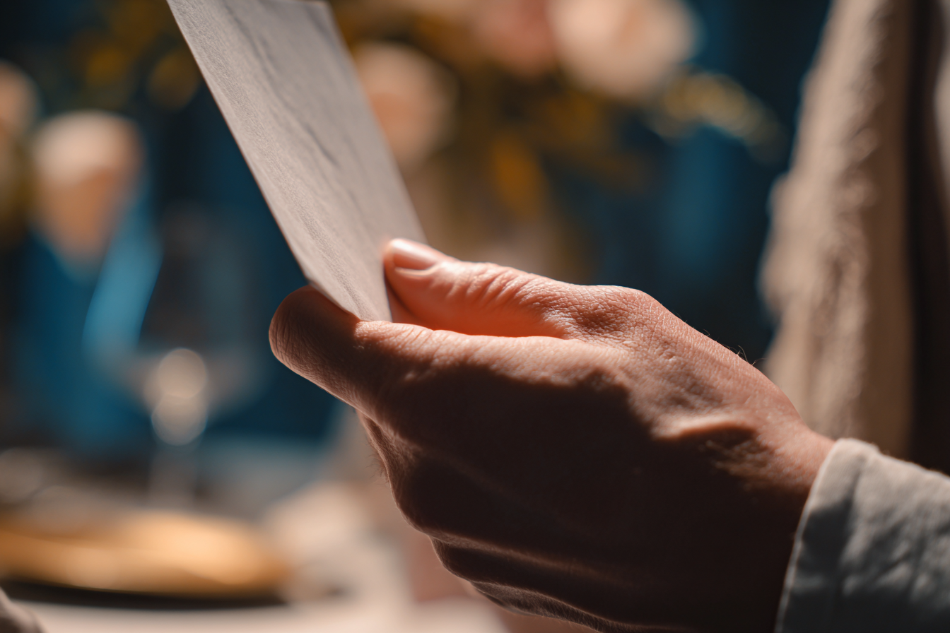 A person holding a paper | Source: Midjourney