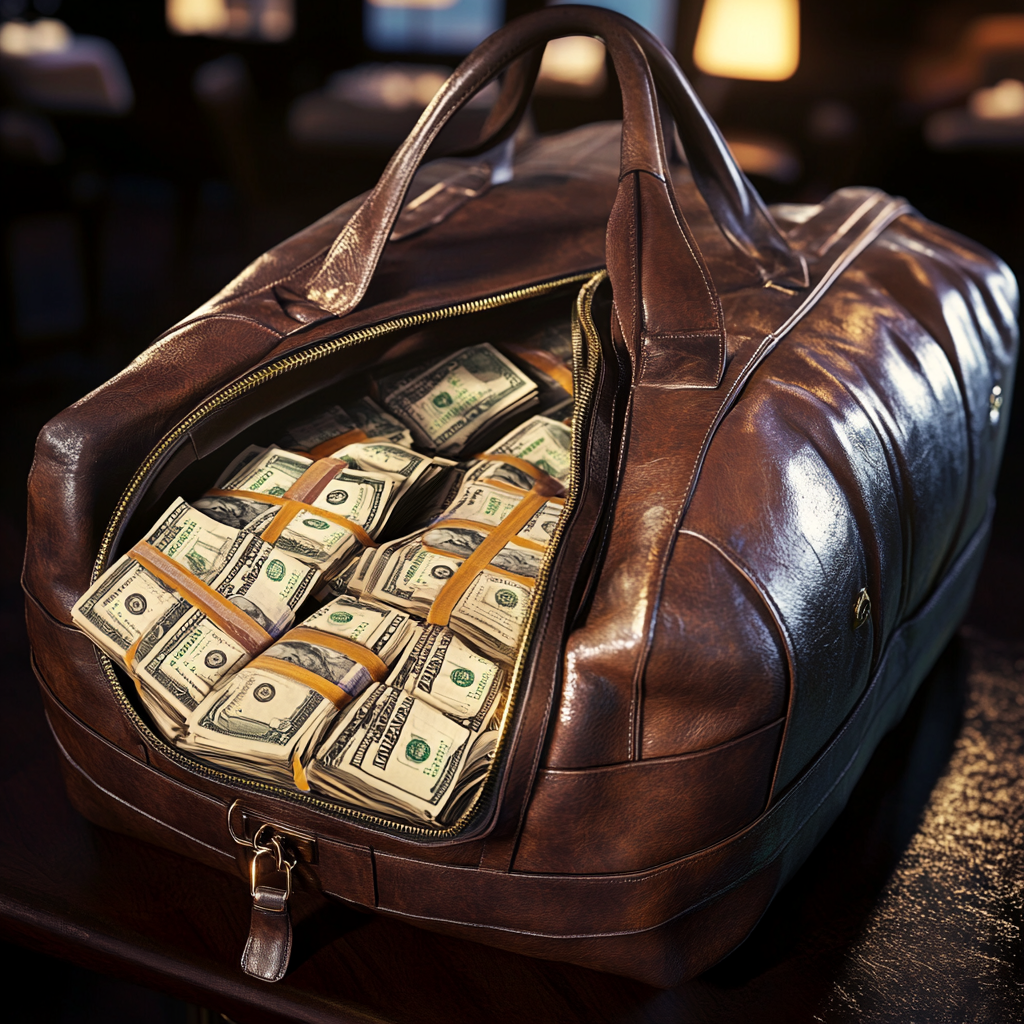 Money stashed in a bag | Source: Midjourney