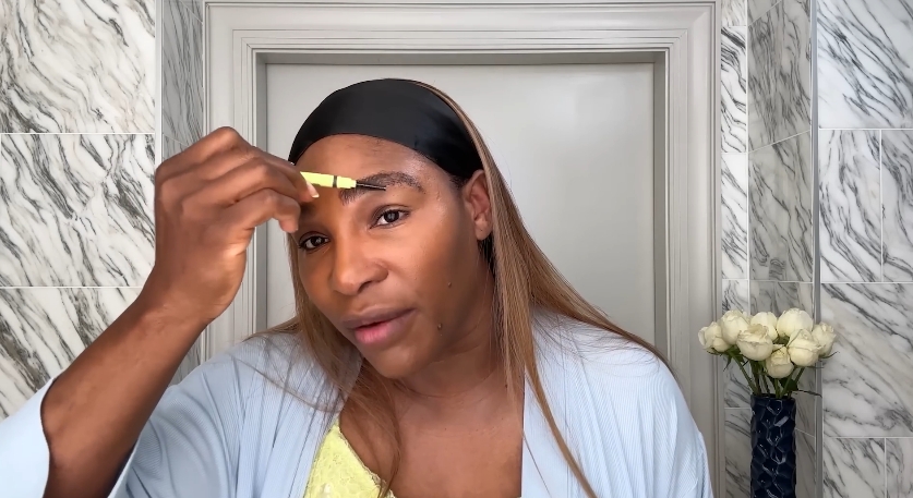 Serena Williams doing her beauty routine from a video dated April 24, 2024. | Source: YouTube/Vogue