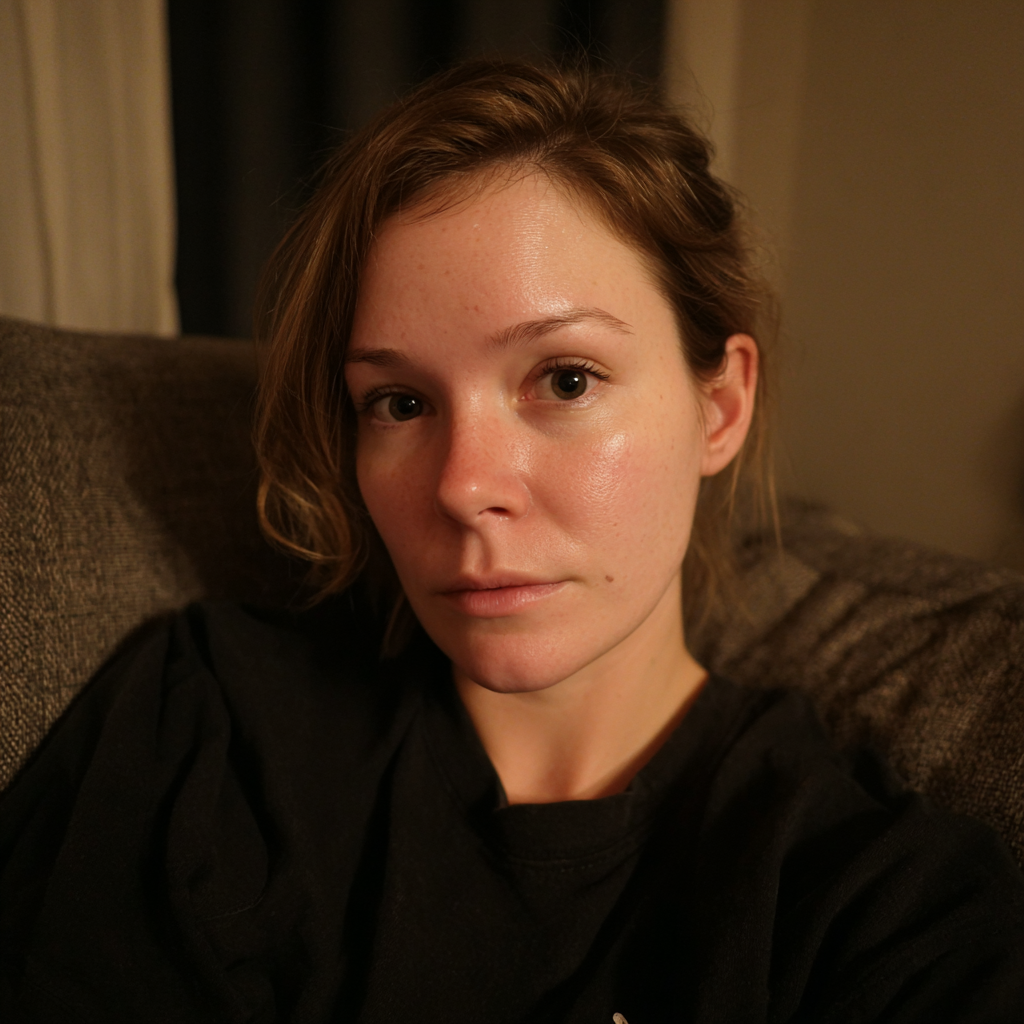 An emotional woman wearing a black T-shirt | Source: Midjourney