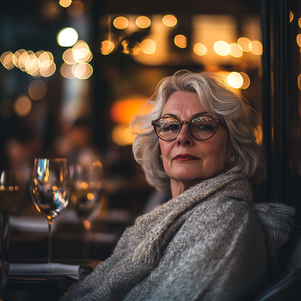 A woman smirking in a restaurant | Source: Midjourney