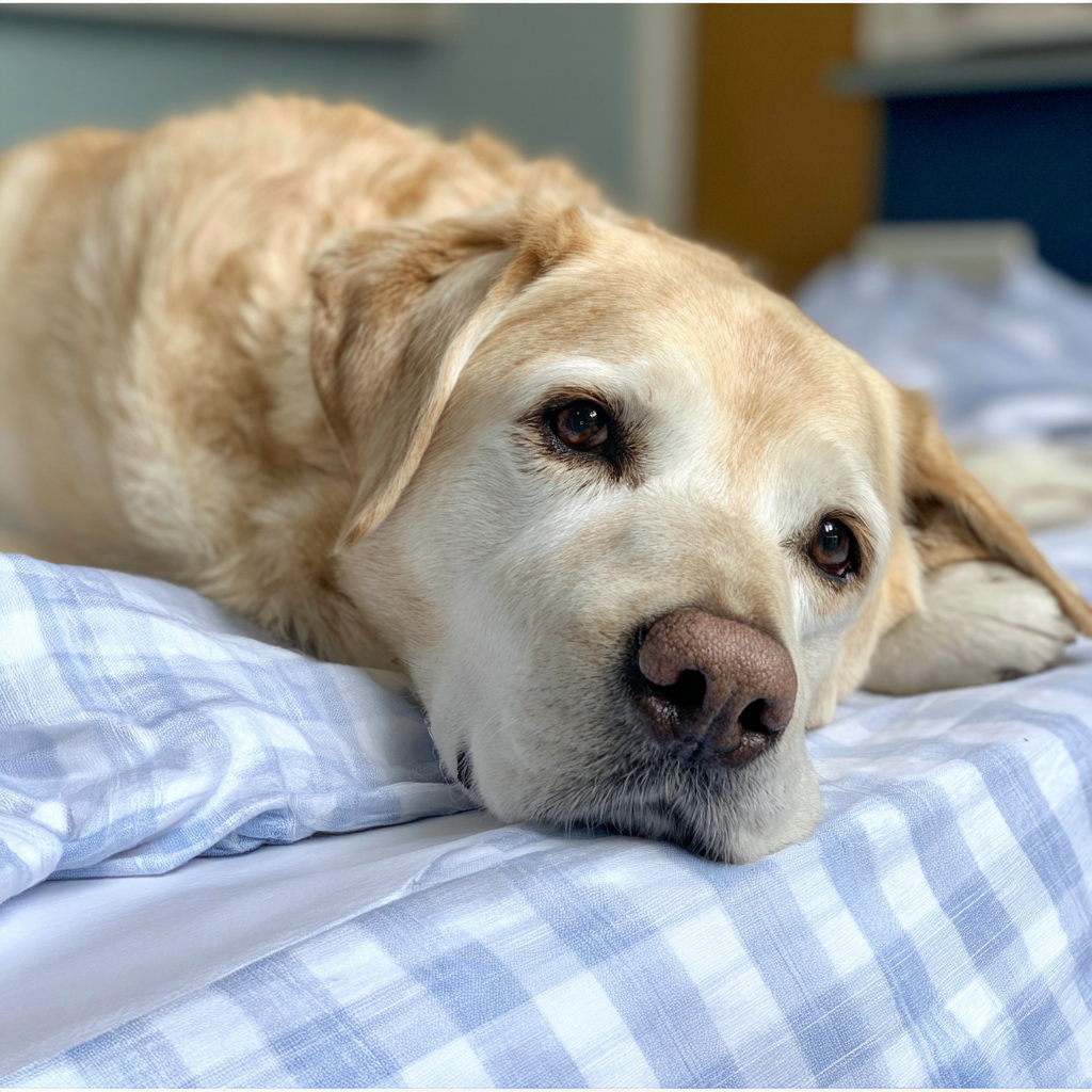 A dog recovering post-surgery | Source: Midjourney