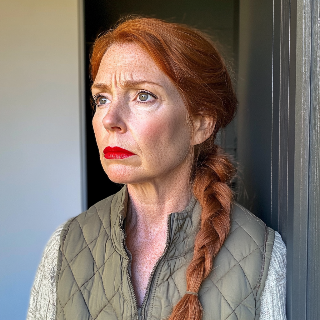 A close up of a frowning older woman | Source: Midjourney