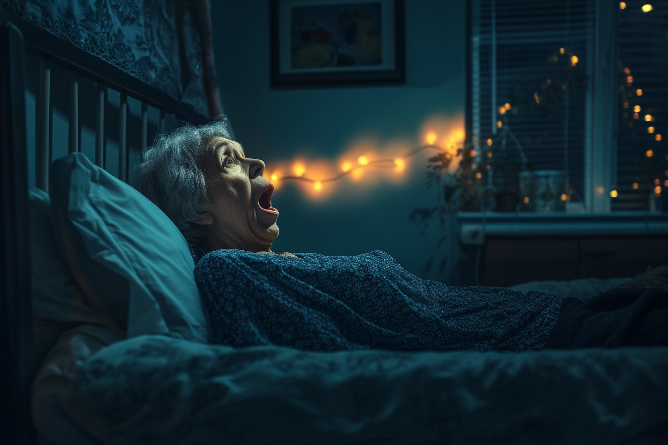 A woman screaming in bed | Source: Midjourney