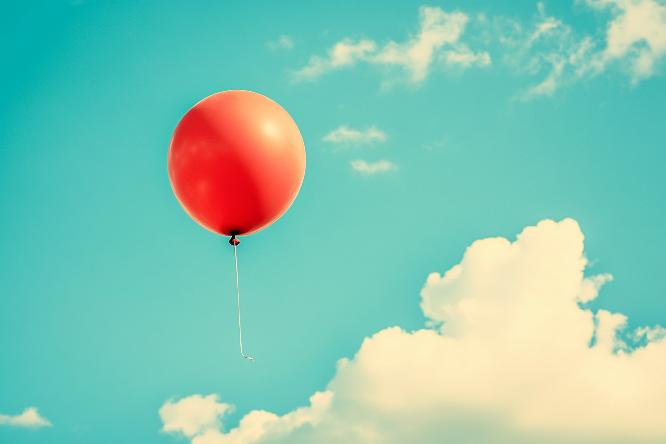 A balloon floating away in the sky | Source: Midjourney