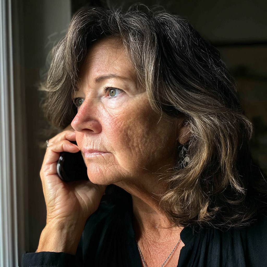 An older woman talking on a phone | Source: Midjourney
