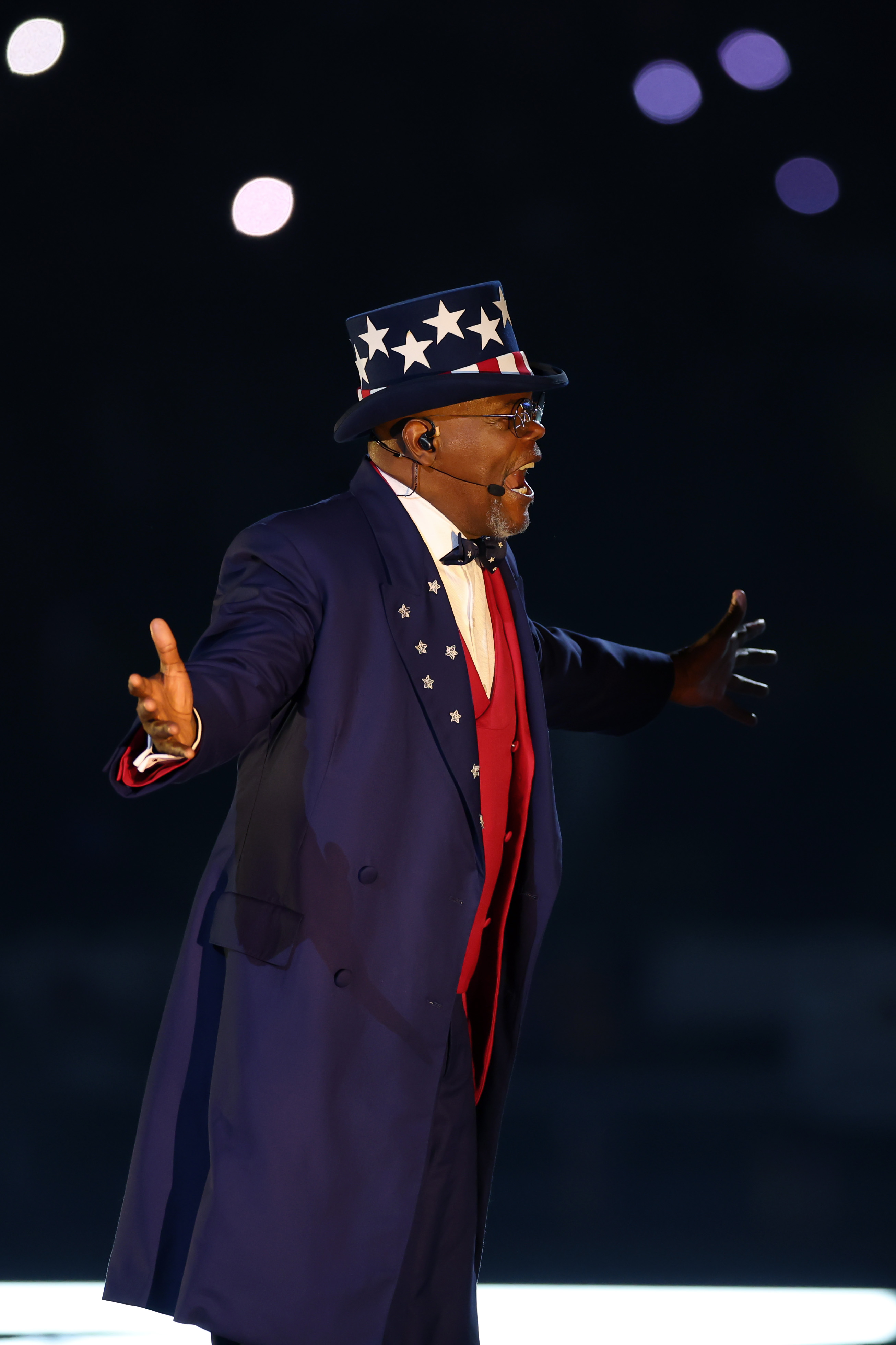 Samuel L. Jackson during Apple Music Super Bowl LIX Halftime Show on February 9, 2025, in New Orleans, Louisiana. | Source: Getty Images