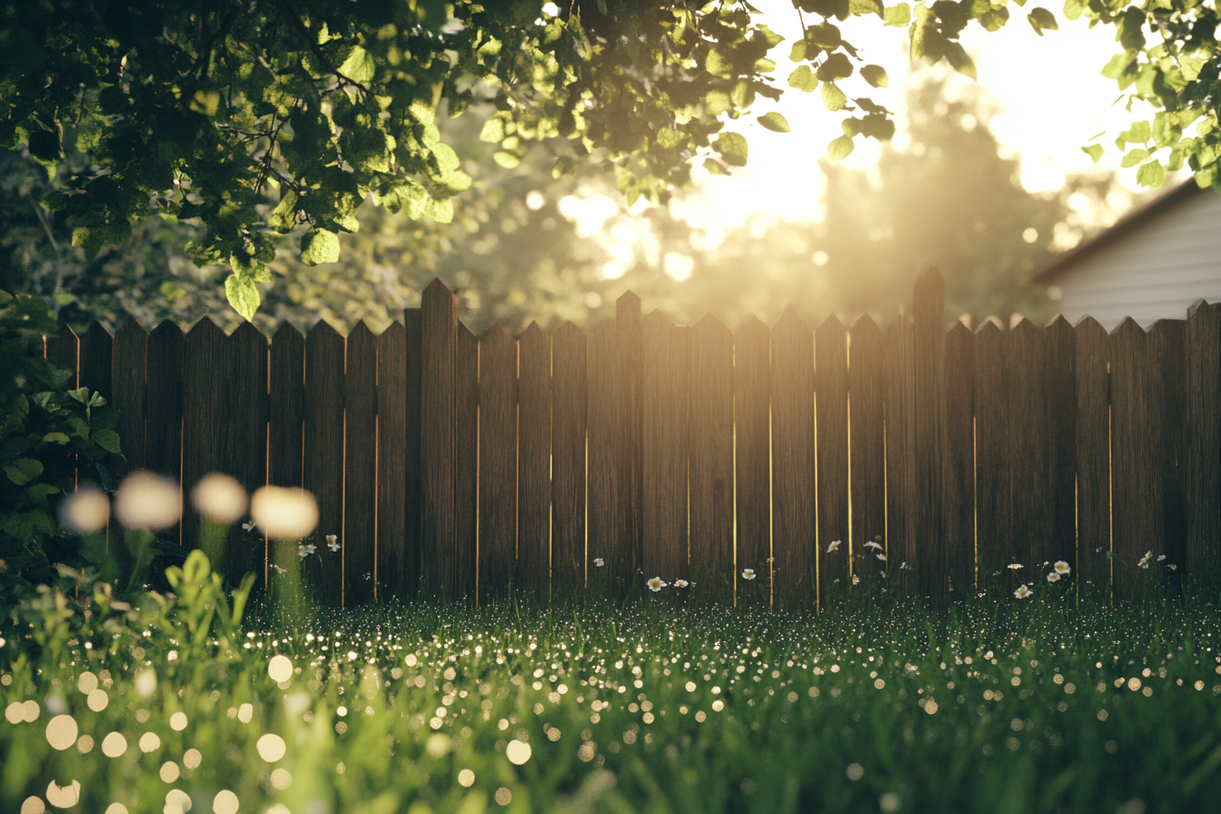A fenced backyard | Source: Midjourney