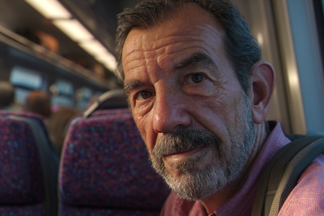 A man sitting in a train | Source: Midjourney