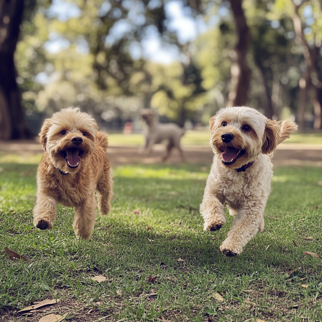 Dogs playing in a park | Source: Midjourney