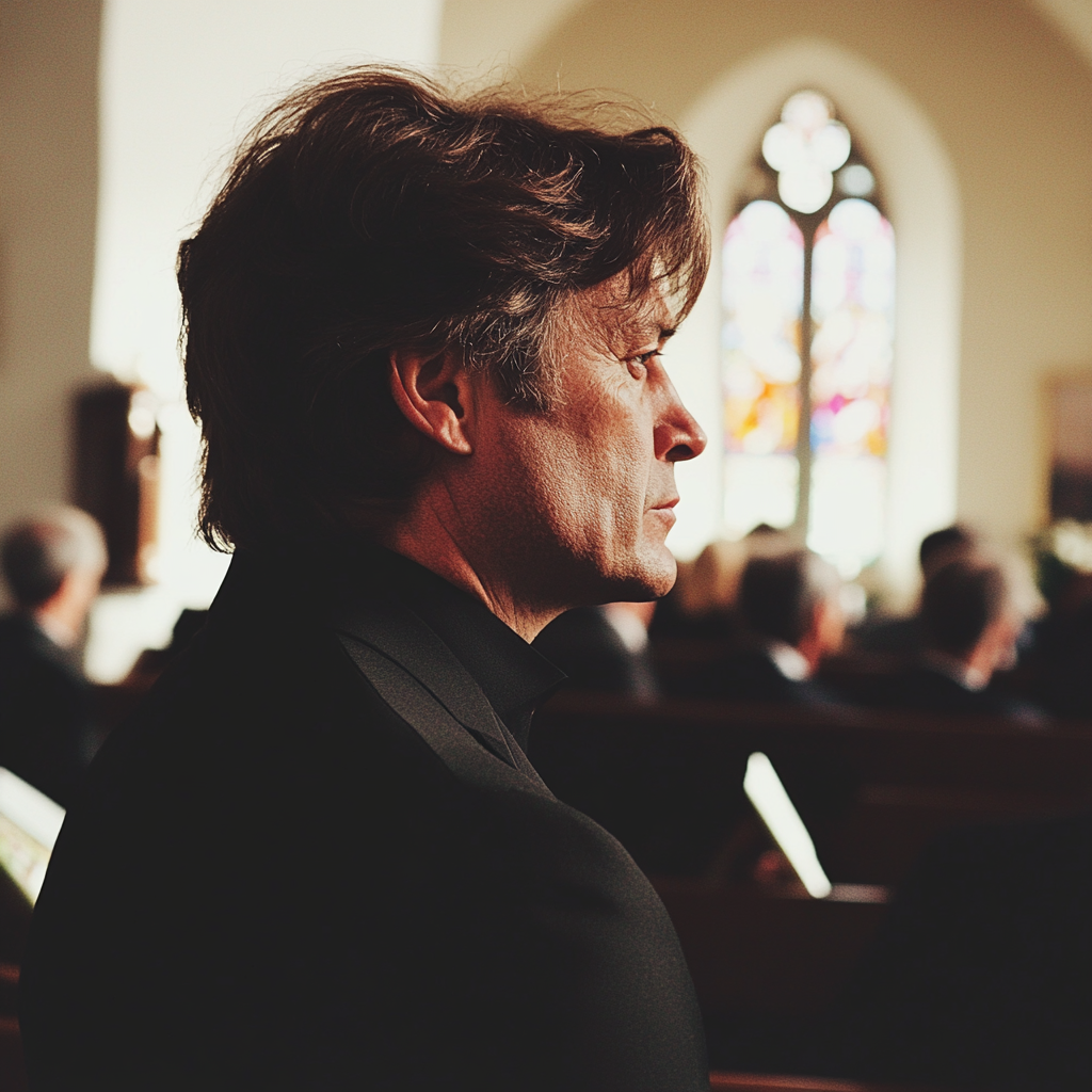 A man in a church | Source: Midjourney