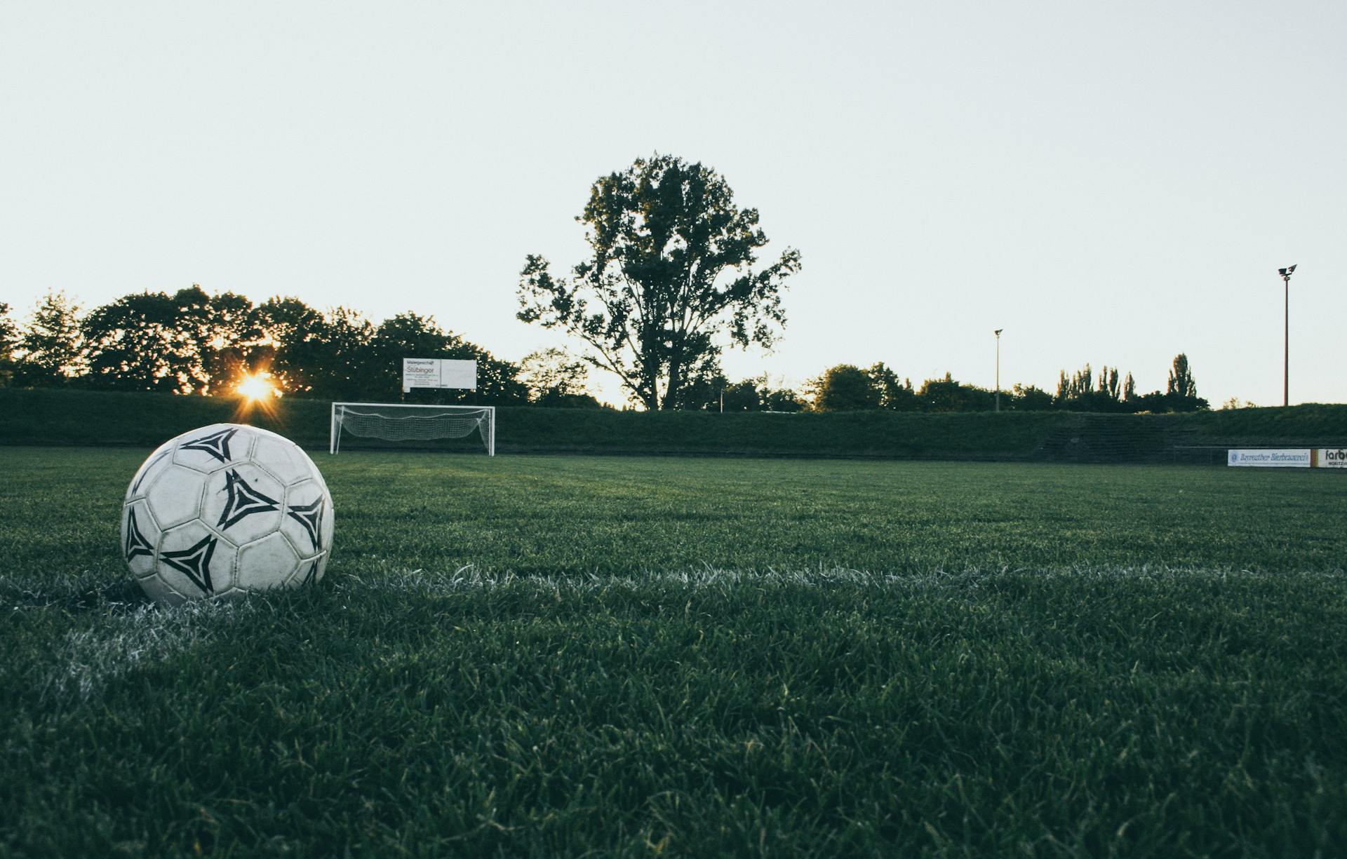 Uma bola de futebol em um campo | Fonte: Pexels