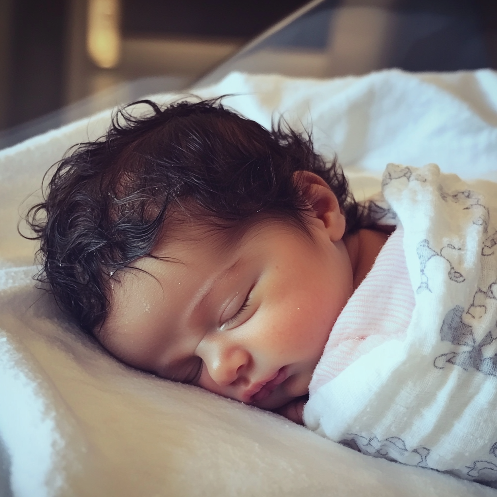 A swaddled baby girl | Source: Midjourney