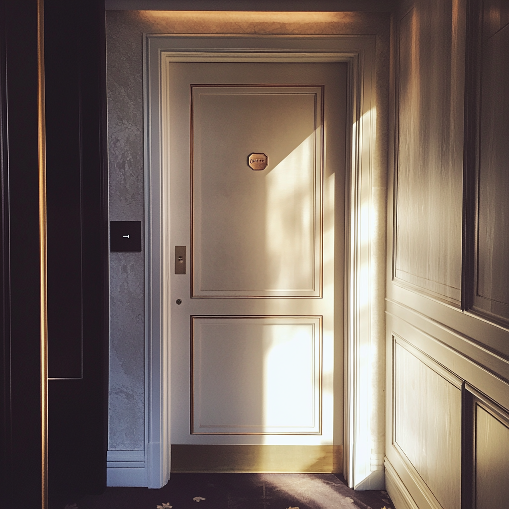 A hotel room door | Source: Midjourney