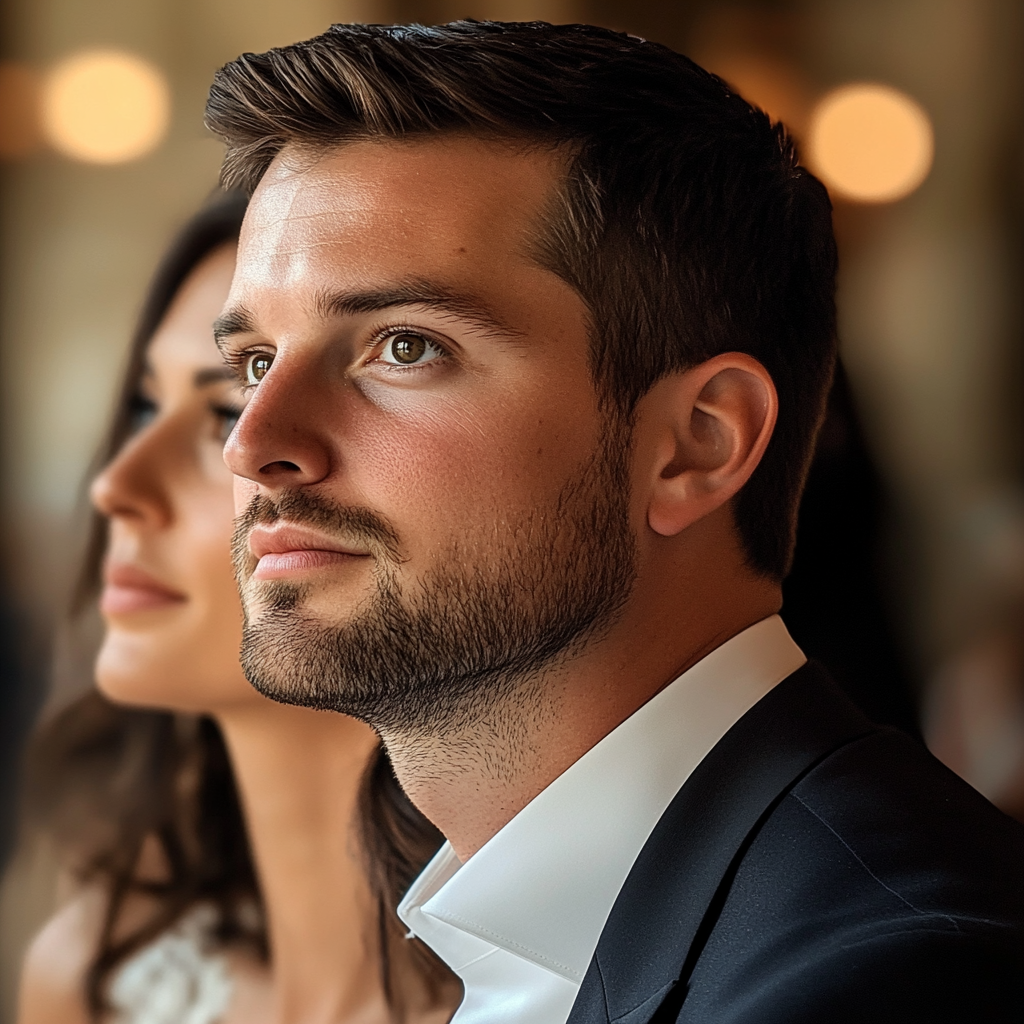 A side view of a groom | Source: Midjourney