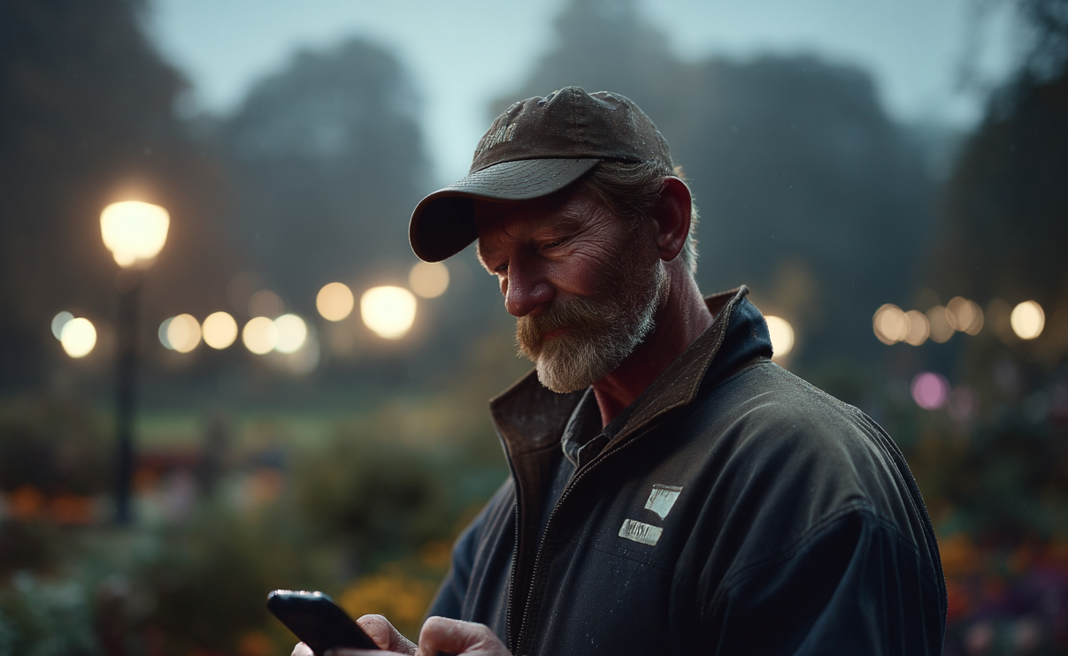 A man using his phone | Source: Midjourney