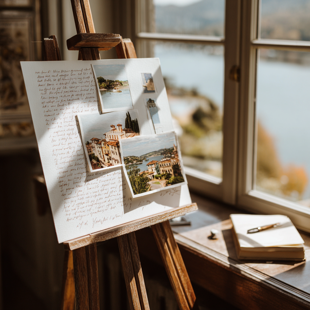 A vision board on an easel | Source: Midjourney