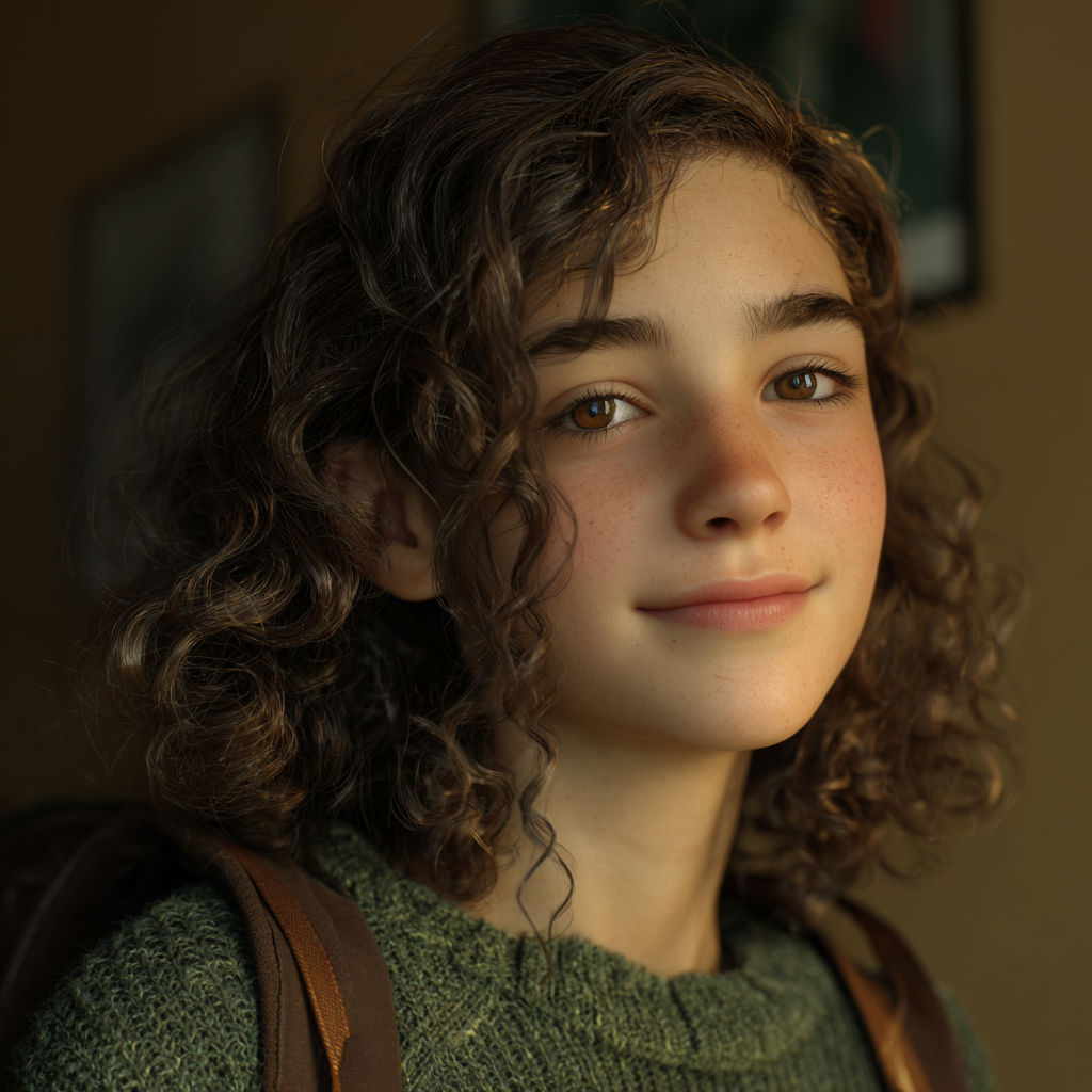 A girl smiling | Source: Midjourney