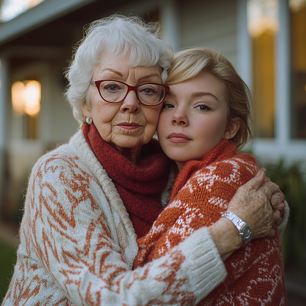 An older woman hugging a younger one | Source: Midjourney