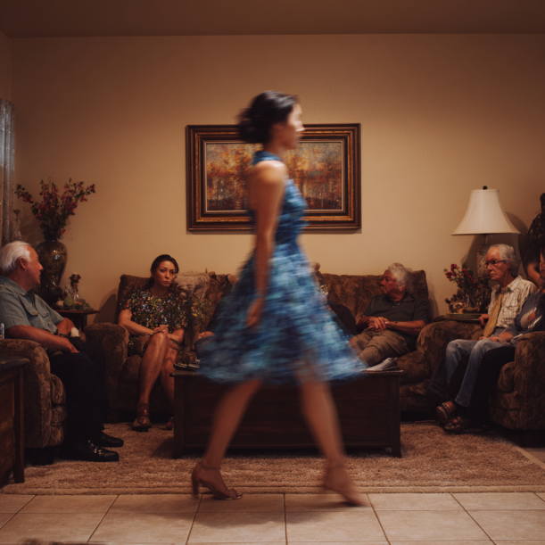 Woman walks away, leaving behind family | Source: Midjourney