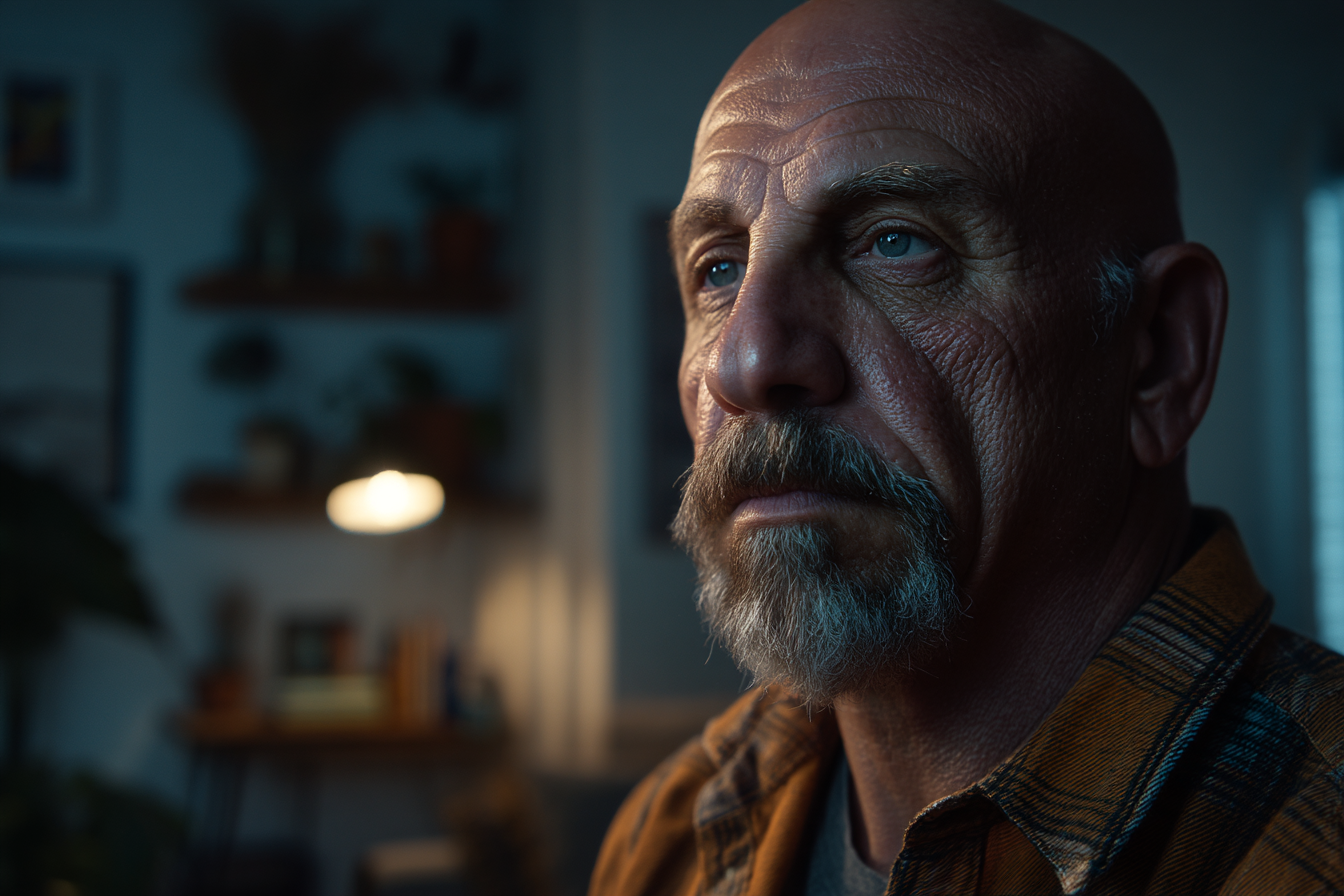 A close-up shot of a man's face | Source: Midjourney