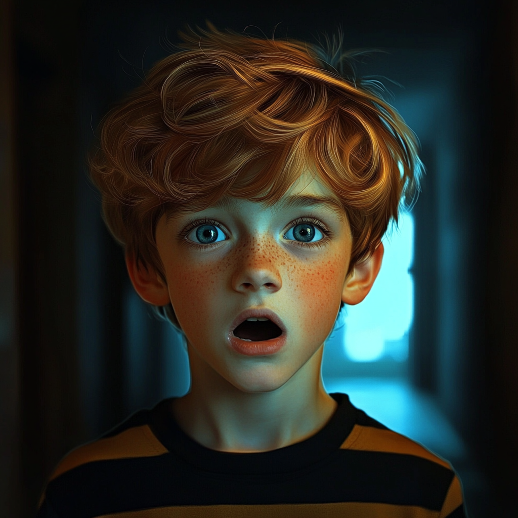 A shocked boy | Source: Midjourney